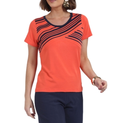 Juanna Blusinha Feminina Manga Curta Viscose